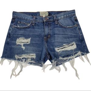 Current Elliot Blue cutoff distressed  jean shorts size 26